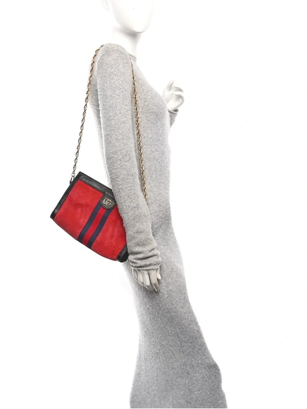 Vintage red suede